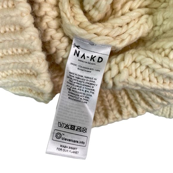 Claire Rose X NA-KD Cable Knitted Sweater in Off White S/M - Picture 6 of 9